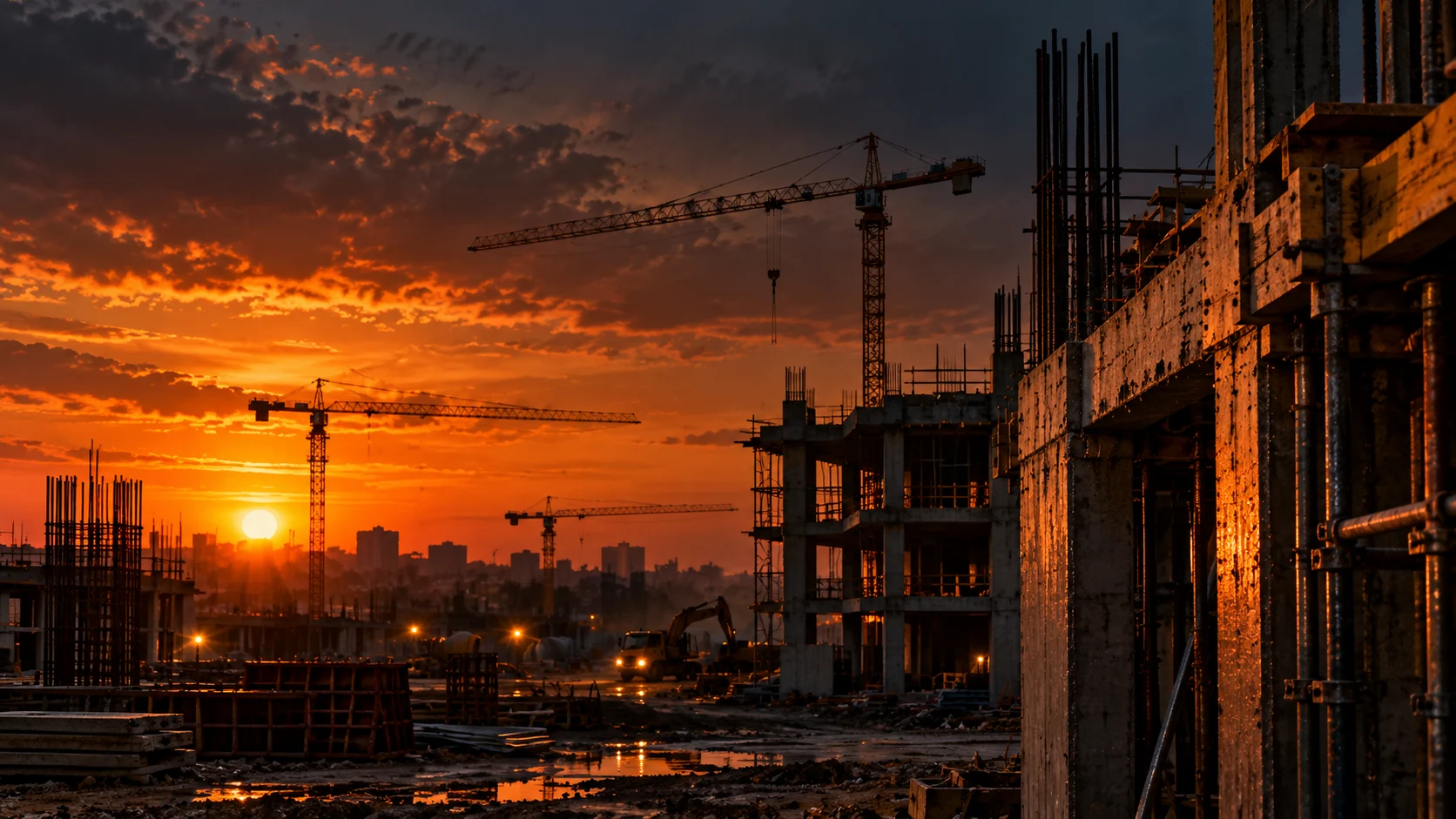 Estrutura de concreto em construção